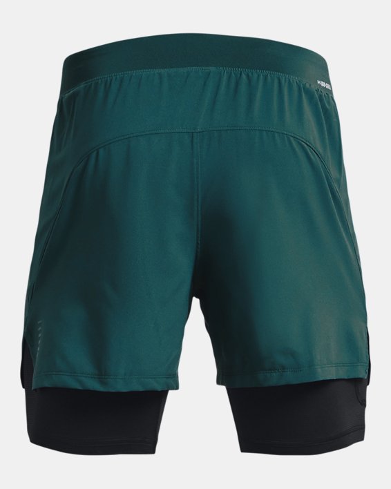 Men's UA Iso-Chill Run 2-in-1 Shorts, Green, pdpMainDesktop image number 7